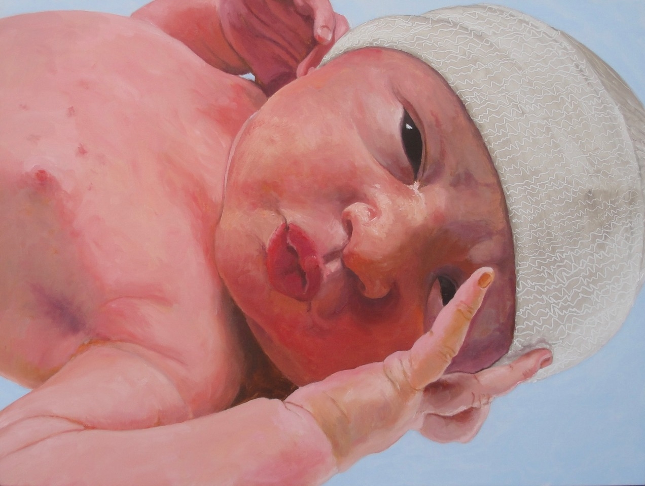 Donald Shambroom Painting entitled Ave Grace, Newborn showing a newborn baby